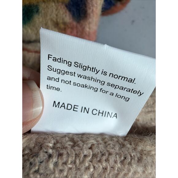 YESNO Sweater Unisex 4X Orange Pop Art Abstract Crewneck Wool Blend Andy Warhol - Picture 7 of 8